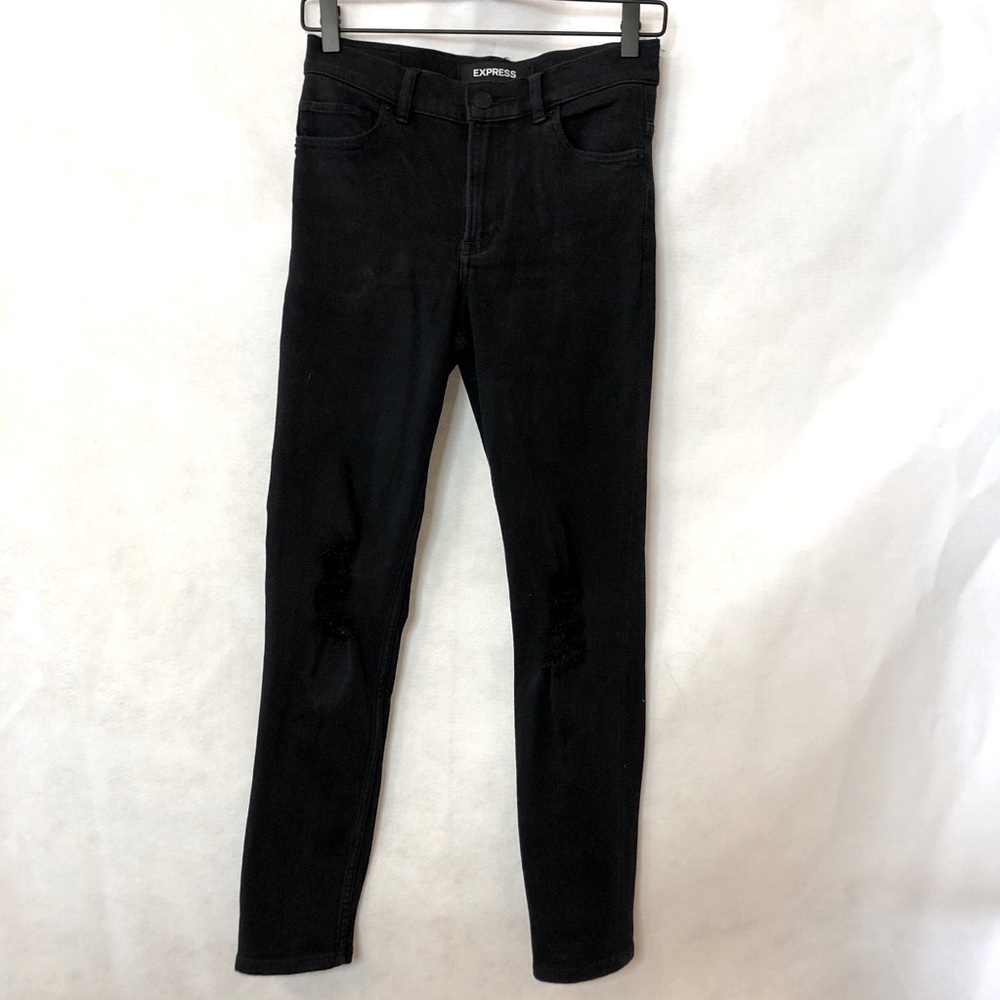 Express High Rise Distressed Denim Legging Size 0S